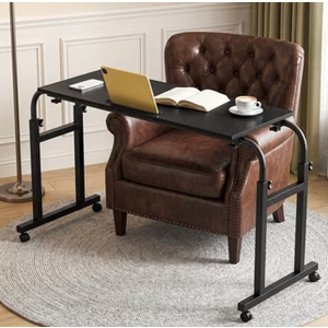 Overbed Table with Wheels, Adjustable Height & Length Recliner Table (Wildland Oak)