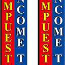 2 Pack Income Tax Feather Flags 2.5 x 12 ft Tall Swooper Advertising Feather Banner Sign for Accounting Offices Professionals, Flag Only (Impuestos Income Tax)