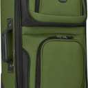 U.S. Traveler Lightweight Rolling 20" Carry On Luggage Softside Suitcase, Green, 2-Wheel Single