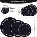 nuveti Round Poker Mat for Texas Holdem | Portable Poker Table Top with Art Deco Layout Print 6-8 Player Game Layout Mat to Play Cards, Poker Games, Blackjack, Casino, 39''X 39''X 2MM