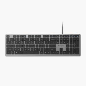 Kensington KB515 USB-C Wired Keyboard, QWERTY Full-Size Layout, Quiet Scissor-Switch Keys, Programmable, Copilot Hotkey, USB-A Adapter Included, Compatible with Windows, Black (K75410NA)