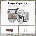 Giraffe Tools Stainless Steel Garden Hose Reel Heavy Duty, Wall/Floor Mounted Stainless Water Hose Reel Retractable with Crank, 150-Feet 5/8" Hose Capacity