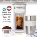 Mixpresso White Personal Single Serve Coffee Maker with 14oz Travel Mug, Drip Small Coffee Maker with Auto Shut Off, Reusable Filter, Works with Ground Coffee Only Not for K-Cup Pods