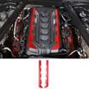 Engine Cover Trim Compatible with Corvette C8 2020-2025 Engine Bay Protection Panel Cover Trim Accessories Covers Left and Right Edges (Red Color)