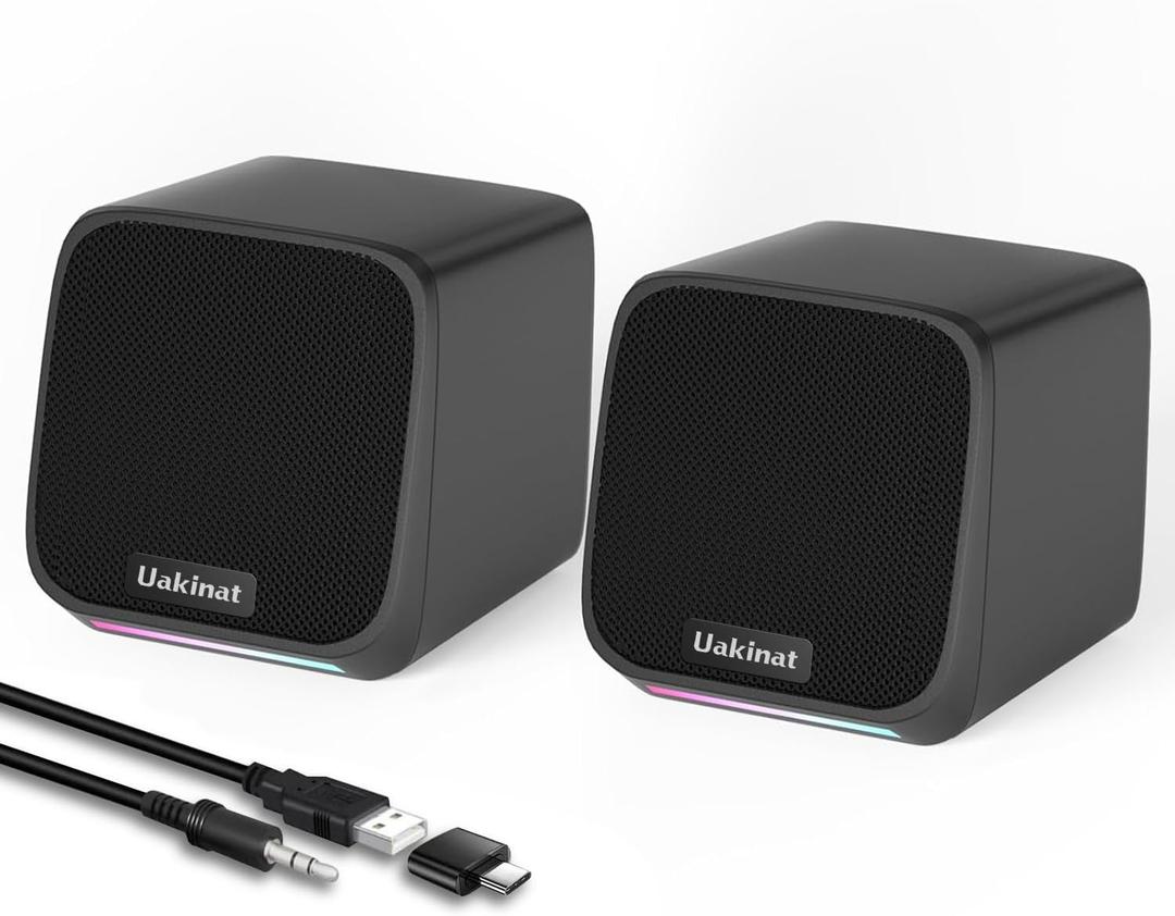 Computer Speakers for Desktop PC,Desktop Speakers,Small Computer Speakers USB Powered 3.5mm Aux Speaker