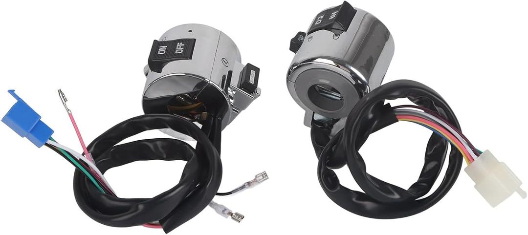 Universal Motorcycle Handlebar Switch Control Button Headlight Horn 25mm Chrome