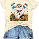 Mexican T-Shirt for Women Dia De Los Muertos Skeletons Sugar Skull Shirt Funny Tee Tops, Size: Large