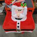 JOYIN 5 Pieces Christmas Theme Bathroom Decoration Set w/Toilet Seat Cover, Rugs, Tank Cover, Toilet Paper Box Cover and Santa Towel for Xmas Indoor Décor, Party Favors (Santa)