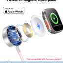 Travel Essentials for Apple Watch Charger,iPhone Charger,3 in 2 Type C/L/Magnetic Fast Charging Cable,Multi Charging Cable Portable Designed for iWatch Series,iPhone 17-11,Galaxy S26-S21,Car-4FT