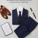 Boys Formal Suit 4 Pieces Set Ring Bearer Outfit Wedding Party Gentleman Tuxedo Dress Up Costume (M)