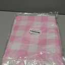 Smiry Plastic Table Cloth, Waterproof Vinyl Tablecloth with Flannel Backing, Wipeable Buffalo Plaid Table Cover for Picnic, Indoor and Outdoor (Pink & White, 60" Round)