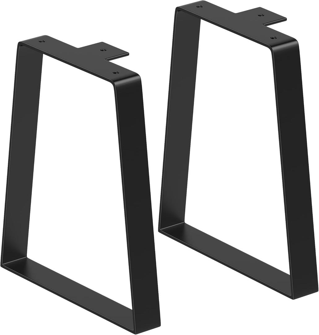 TITECK Coffee Table Legs 14 Inch: Trapezoid Metal Legs for Desk Heavy Duty Furniture DIY Stool/Chairs, Bench, Side/End Table, Black, Set of 2