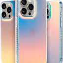 LONLI Hue - for iPhone 15 Pro Max Case - Rainbow Iridescent Phone Case with [4 Airbag Cushioned Corners] - Cute, Unique and Aesthetic Shockproof Cover for Women and Girls (2023)