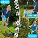 Electric Cordless Weed Wacker with Wheels, 21V/4.0Ah Lightweight Weed Eater