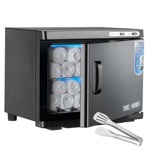 Hot Towel Warmer Cabinet with LED Light - JXSDLIY 23L Large Capacity Towel Cabinet for Bathroom 2-in-1 Professional Hot Towel Warmers for Facials SPA Massage Salon Heats Up Quick Towel Heater (black)
