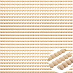 Nuanchu 24 Pcs Decorative Beaded Wood Trim Half Wooden Beads Trim Molding 15. 75 Inch Unfinished 3D Decorative Bead Pearl Wood Molding Cute DIY for Home Wall Cabinet Shelf Window Door (14 mm)