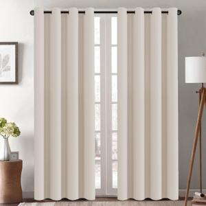 H.VERSAILTEX Blackout Curtains 84 inches Long for Living Room Thermal Insulated Room Darkening Window Treatment Panels Drapes Light Reducing Curtains for Bedroom, 2 Panels, 52" W x 84" L, Natural