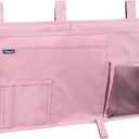 Surblue Caddy Hanging Organizer Bedside Storage Bag for Bunk and Hospital Beds, Pink, L