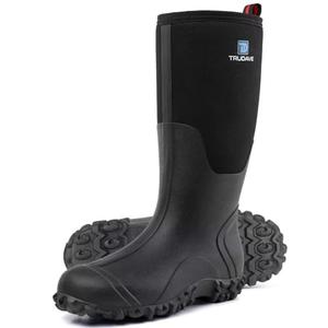 Trudave Rubber Boots for Men with Steel Shank, Waterproof Insulated Reliable Rain Boots for Outdoor Work Hunting, Warm Dry 5mm Neoprene Anti-slip All-Season Mud Boots, Size 13 Men