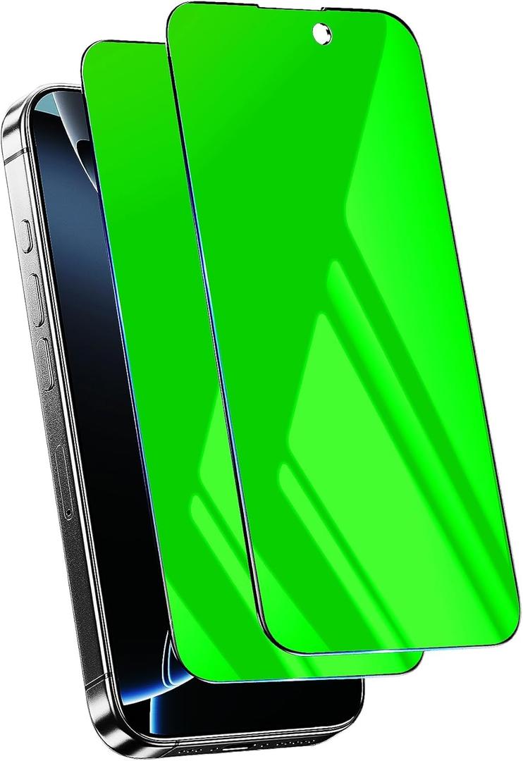 Privacy Screen Protector for iPhone 16 Pro Max Tempered Glass 6.9 inch Private Protective Film Anti-Blue Light Anti Spy No-Bubble Gradient Green [HD Clarity], 2-Pack