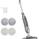 NEWBULIG Scrubbing Steam Mop, Spin Steam Mops for Floor Cleaning with LED
