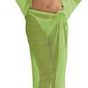 Women's Swimsuits Cover Ups Set for Crochet Bathing Suit Hollow Out 2 Piece Bikini Coverup Beach Swimwear (Medium, Green)
