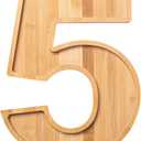 Charcuterie Board Digit '5' Tall 11.4 Inch - Eco-Friendly Bamboo Letters Fillable for Fruit Cheese Platter, Food Dish Plates - Birthday Baby Shower Party Decorations