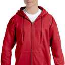 Hanes Men's Ultimate Full-Zip Hoodie, Men's Hooded Fleece Sweatshirt with Zipper (XX-Large, Deep Red)