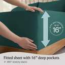 LuxClub 4 PC King Sheet Set, Breathable Luxury Bed Sheets, Deep Pockets 18" Wrinkle Free Cooling Bed Sheets Machine Washable Hotel Bedding Silky Soft - Emerald King