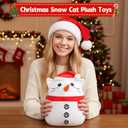Christmas Snowman Cat Stuffed Animal Plush Toys, Cute Christmas Stuffed Snowman Kitty Toy Gifts for Kids Girls Baby, Holiday Winter Kitten Plushies Gifts and Xmas Party Decorations
