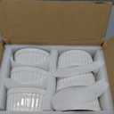 LE TAUCI Ramekins 4 OZ Oven Safe, Creme Brulee Ramekins, Pudding Custard Cups Souffle Ramiken, Dipping Sauce Dishes, Ceramic Ramekin Bowls Set of 6, White
