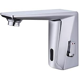 Automatic Sensor Touchless Bathroom Sink Faucet,Chrome Vanity Faucets,Hands Free Bathroom Water Tap with Control Box and Temperature Mixer,Easy Installation