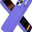 Compatible with iPhone 17 Pro Max Case, Shockproof Liquid Silicone Protective Phone Case with Soft Anti-Scratch Microfiber Lining Ultra Slim Drop Protection Phone Cover (Purple)