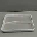 madesmart Classic Mini Utensil Tray, Soft Grip, Non-Slip Kitchen Drawer Organizer, 2 Compartments, Multi-Purpose Home Organization, BPA Free, White