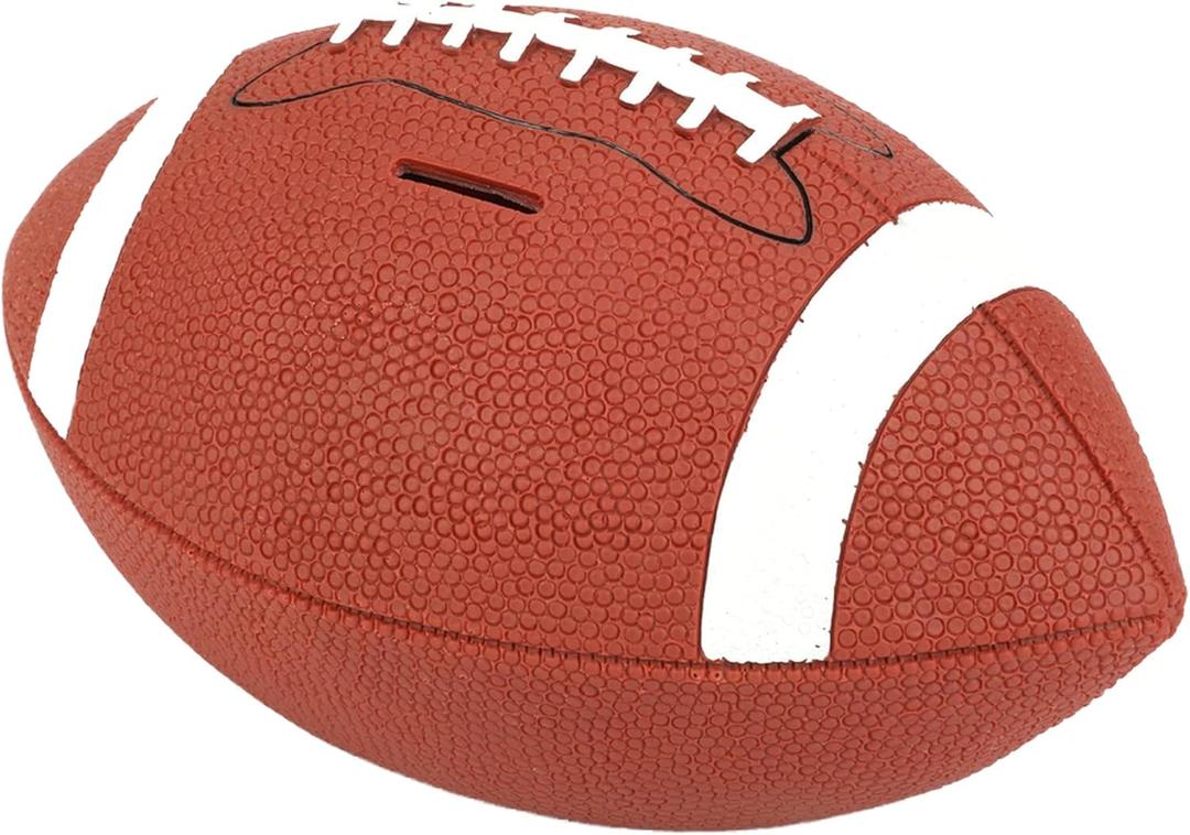 H&W Football Piggy Bank for Boys, Shatterproof Rugby Sports Themed Coin Bank, Large Size, Super Bowl Gift for Kids