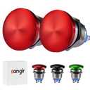 momentary Push Button SwitchBig red 19mm0.75" momentary Button Switch AC/DC IP65 12V 24V 36V 110V 250V 5A SPST