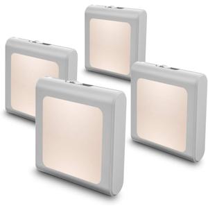 MAZ-TEK Plug in Dimmable Led Night Light with Auto Dusk to Dawn Sensor, Soft Warm White Nightlights for Hallway,Bedroom, Kids Room, Kitchen, Stairway, 4 Pack
