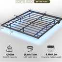 Floating Bed Frame King Size, Smart LED Lights & Charging Station, 9.45" High Clearance, Mattress Slide Stopper, Noise-Free, No Box Spring Needed, Easy Assembly
