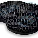Ergonomic Gel Seat Cushion for Office & Car - Breathable, Cooling, Sciatica & Back Pain Relief, Large Size (18x15x2 Inches) (Black)