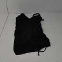 Blooming Jelly Women One Piece Swim Dress Tummy Control Swimsuits Slimming Mesh Sheer Sarong Wraps Bathing Suit (Large, Black)