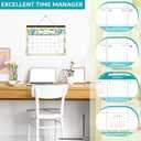 4 x 2026 Desk Calendar - JAN 2026 - DEC 2026, 2026 Calendar, 12 Monthly Calendar, 17" x 12", Desk/Wall Calendar 2026 with Desk Pad, Ruled Blocks, To-do List & Notes, Tear Off, Twin-Wire Binding, Large Desk Calendar for Home & Office Organizing - Floral