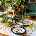 Syhood 6 Pcs Glitter Starburst Star New Year Ornaments 8 Inch Exploding Glitter Starburst Bethlehem Star Hanging Tree Ornaments Tabletop 3D Decor New Year Holiday Party(Gold,Bright)