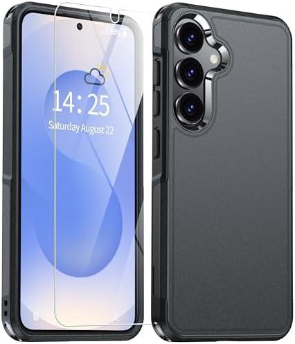ANTSHARE for Samsung Galaxy S25/S24 Case, S25 Case with Tempered Glass Screen Protector, [Military-Grade Drop Protection] Heavy Duty Shockproof Phone Case for Galaxy S25 5G, Black, 5 Pack