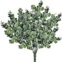 Supla 3 Pcs Realistic Eucalyptus Leaves Bushes Artificial Greenery Stems Faux Eucalyptus Branches in Grey Green 14.6" Tall for Vase Bouquets Wreath Garland Floral Crafts Centerpiece Table Decorations