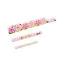 3 x Press on Toenails Short Square - Colorful Flower Rhinestone Fake Toe Nails, Summer 3D Glue on Toenails for Women, Reusable Acrylic False Toe Nails for Beach Vacation 12 Sizes - 24 Pcs