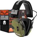 PROHEAR Electronic Ear Protection for Shooting with 4X Sound Amplification, Gun Range Hearing Protection Muffs, NRR 23dB Noise Reduction Headphones for Hunting, Green