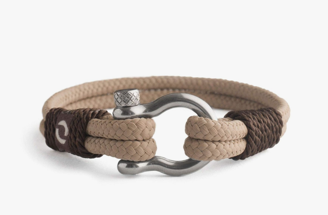 Mens Rope Bracelet - Stainless Steel Silver Shackle, Extremely Durable and Scratch Resistant Waterproof Paracord, Handmade, Nautical Wristband for Men 5-7