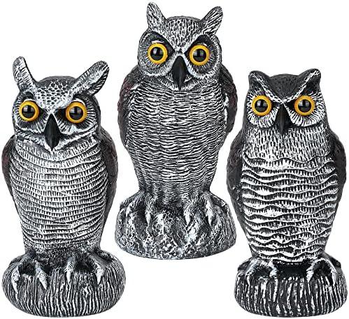 Amazon.com : 3-Pack Owl Decoys for Bird Deterrent - Weatherproof Bird Repellent Devices for Outdoor Use - Plastic Owls to Scare Birds Away and Control Garden Pests : Patio, Lawn & Garden