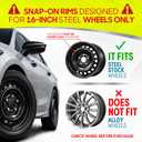 BDK 16 Inch Hubcaps Set of 4 OEM Replacement Snap-On Wheel Rim Covers - Universal Fit Car Wheel Cover for Cars, Trucks, SUV, Vans Durable ABS Silver 10-Spoke Hub-Cap Car Accessories Exterior