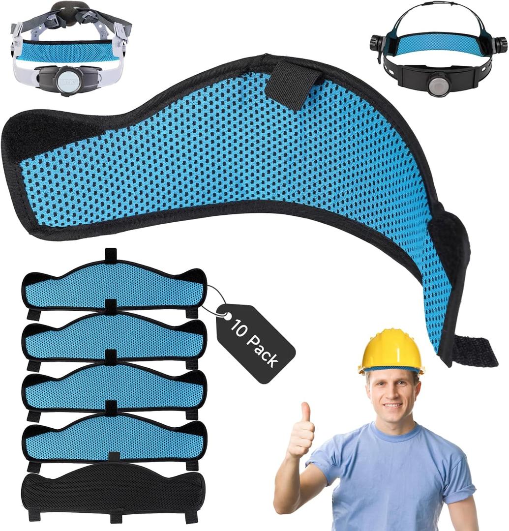 10 PCS Hardhat and Safety Helmet Sweatband, Flame-Resistant, Unique cat-Head Design,Sweat Bands Washable Reusable Hard Hat Sweatband Liners, Preventing Bulkiness Hard Hat Accessories